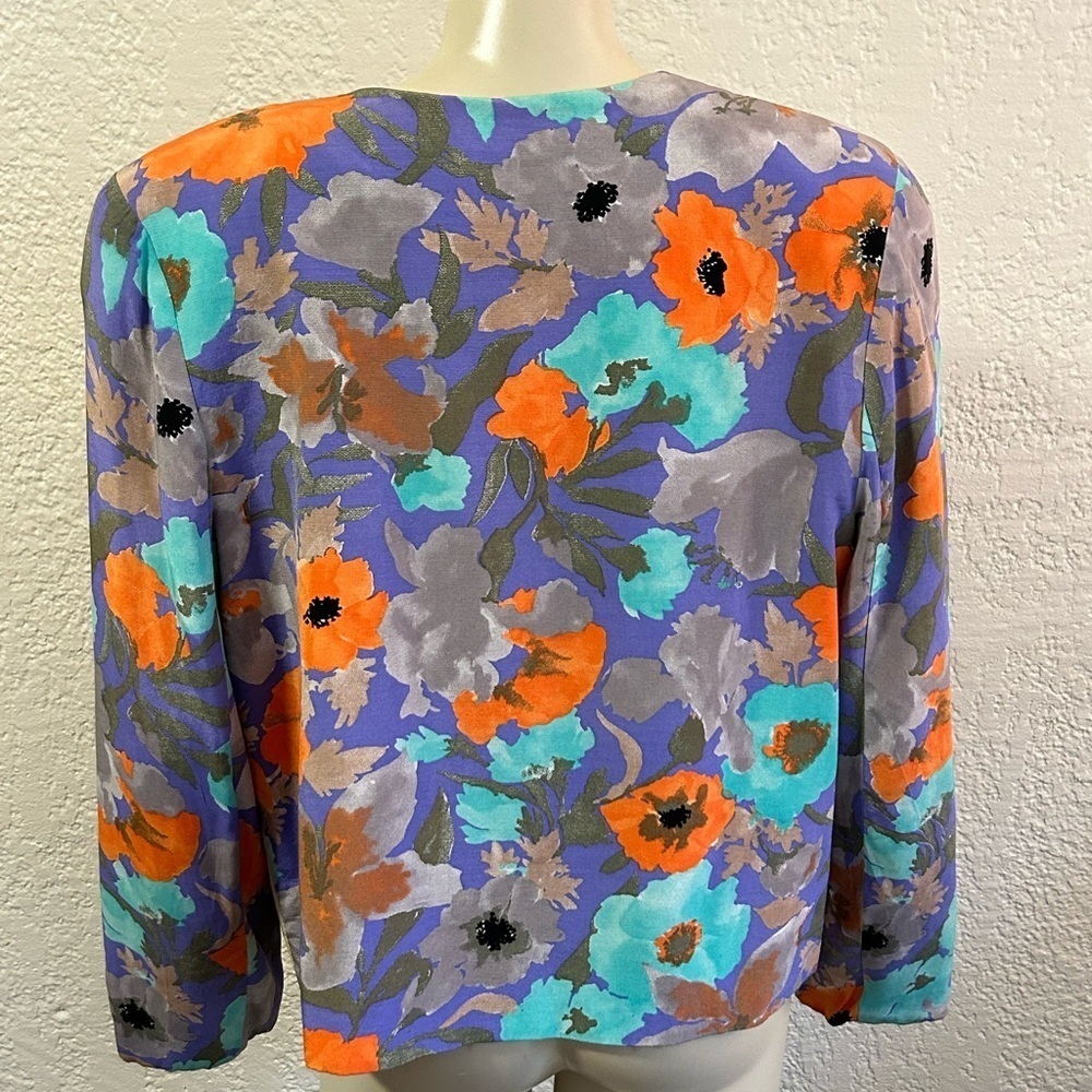 A. C . Sport VTG art-to-wear lightweight open front blazer SZ 10 - Picture 9 of 15